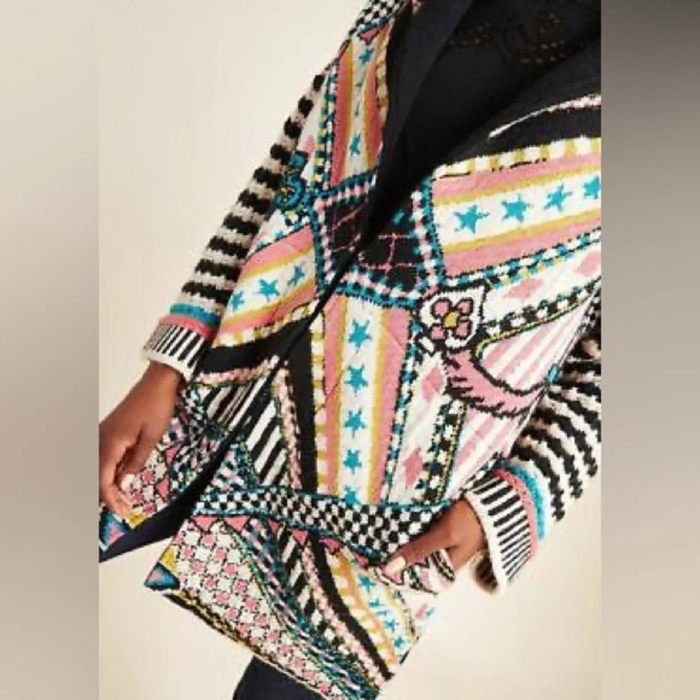Anthropologie Josefana Jacquard Sweater Coat - Picture 11 of 11